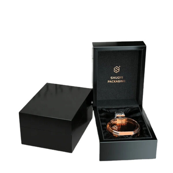 Black piano lacquer wood custom packaging perfume box Maker
