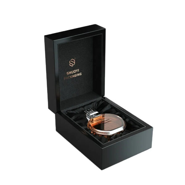 Black piano lacquer wood custom packaging perfume box Maker