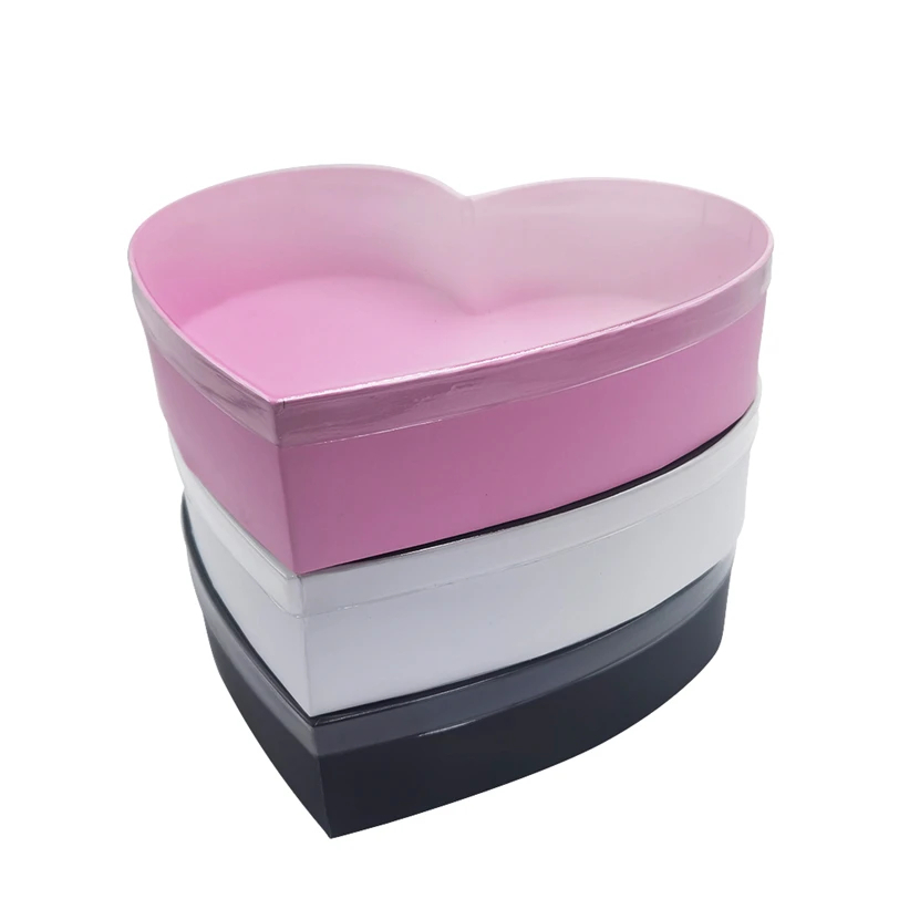 Custom Heart Shaped Cardboard Gift Box With Transparent Lid