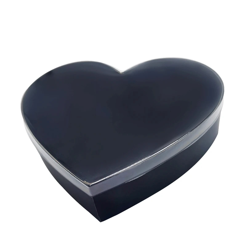 Custom Heart Shaped Cardboard Gift Box With Transparent Lid
