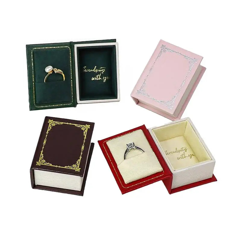 Custom jewelry boxes book shape ring box Manufacturers