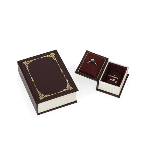 Custom jewelry boxes book shape ring box Manufacturers