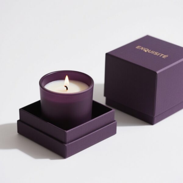 brown rigid cardboard Custom square candle gift box Maker