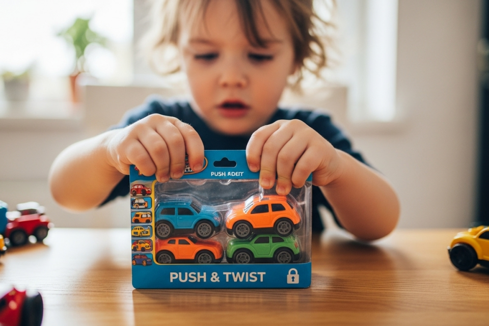 Child safety lock packaging box