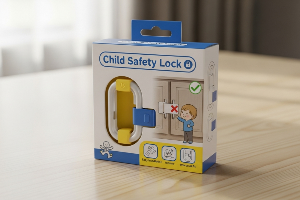 Child safety lock packaging box