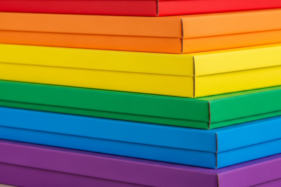 Colorful airplanes and boxes