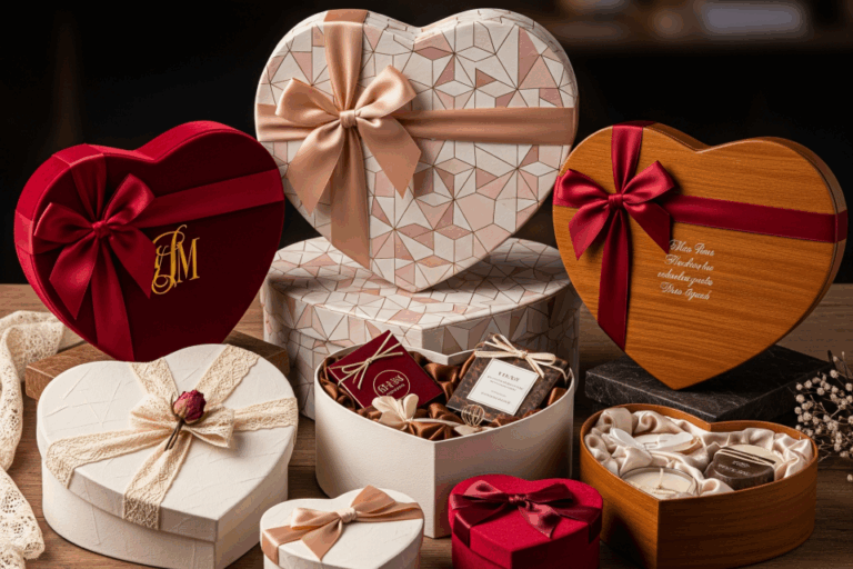 Custom heart-shaped gift boxes