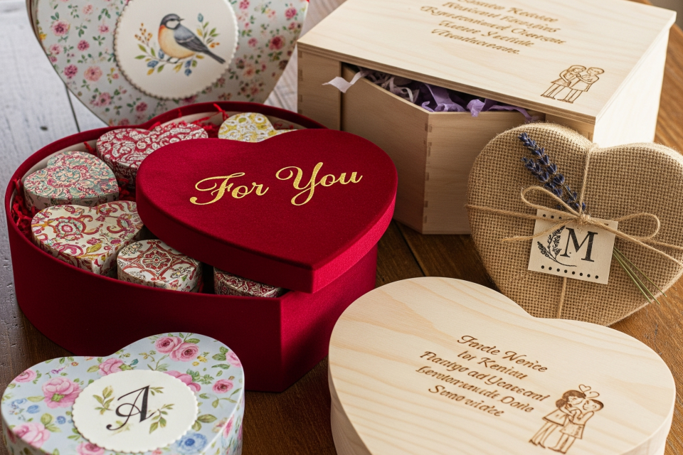 Custom heart-shaped gift boxes
