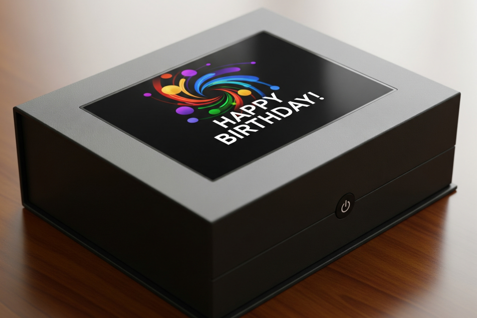 Gift boxes with electronic display