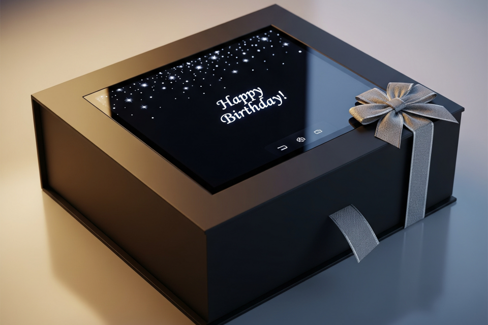 Gift boxes with electronic display