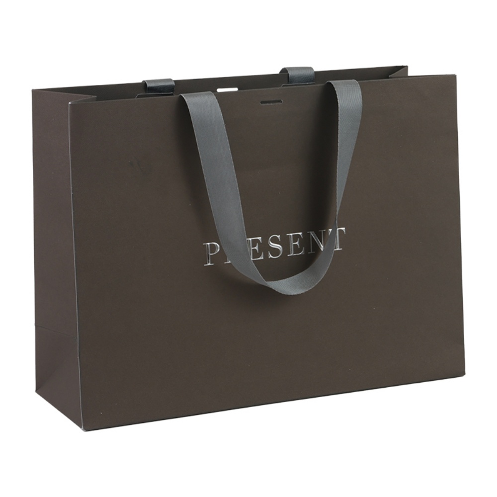 custom luxury present ribbon handle Paper Gift Bags Bulk