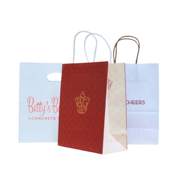 custom kraft Paper Gift Bags shopping bags white Maker