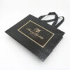 Black Foil Stamped Apparel Paper Bag with Ribbon Handles Black Foil Stamped Apparel Paper Bag with Ribbon Handles