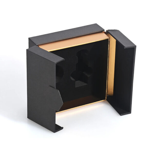 Black Gold Double-Door Rigid Box with Custom Foam Insert Black Gold Double-Door Rigid Box with Custom Foam Insert