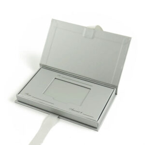 Book-Style Custom Membership Card Box Packaging with Ribbon