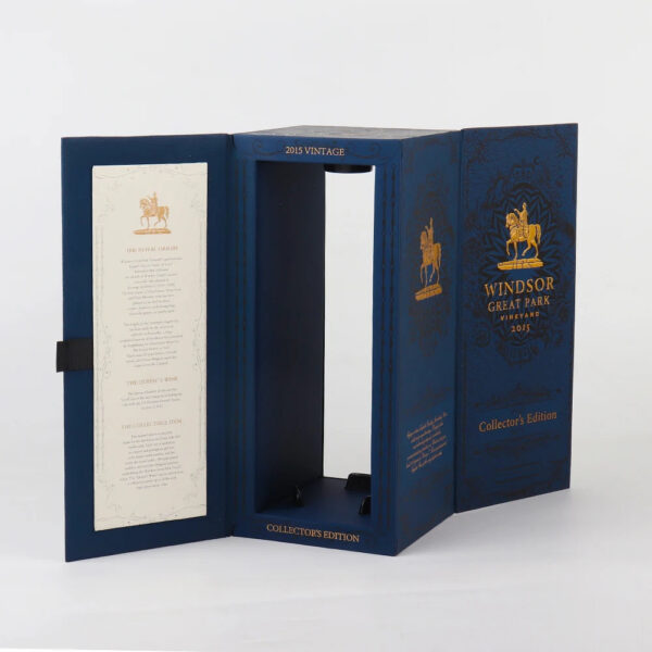 Custom Luxury Book-Style Wine Gift Box with Gold Foil Logo