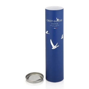 Custom Vodka Bottle Paper Tube Box with Metal Lid