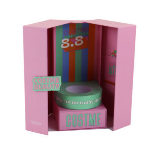 Double-Door Cosmetic Gift Set Box with Round Display Insert