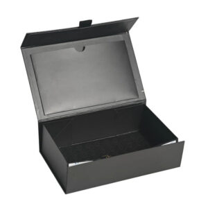 Foldable Magnetic Rigid Jewelry Box with Gold Foil Logo