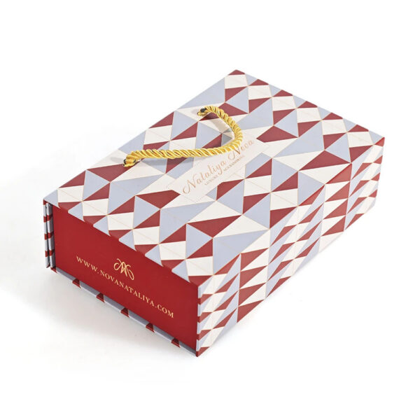 Folding Rigid Fashion Accessories Box with Gold Rope Handle Folding Rigid Fashion Accessories Box with Gold Rope Handle
