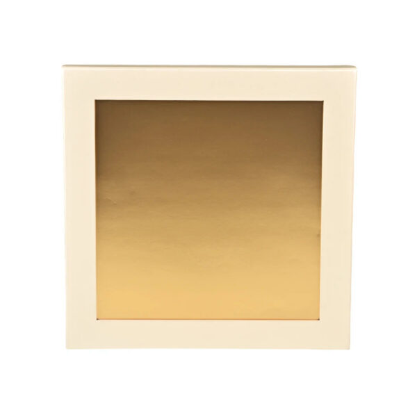 Gold Rigid Chocolate Display Box with Clear Windowed Lid Gold Rigid Chocolate Display Box with Clear Windowed Lid