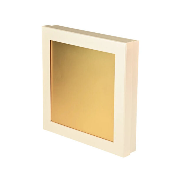 Gold Rigid Chocolate Display Box with Clear Windowed Lid Gold Rigid Chocolate Display Box with Clear Windowed Lid