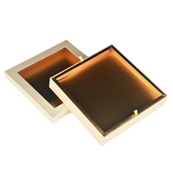 Gold Rigid Chocolate Display Box with Clear Windowed Lid Gold Rigid Chocolate Display Box with Clear Windowed Lid