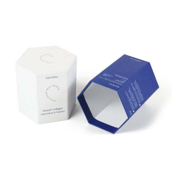 Hexagon Collagen Supplement Packaging Box with Lid Base Hexagon Collagen Supplement Packaging Box with Lid Base