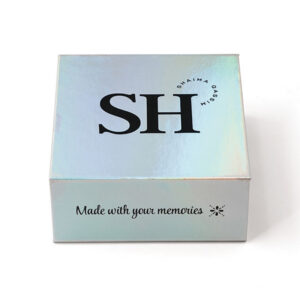 Iridescent Rigid Photo Magnet Gift Box with Divider Insert