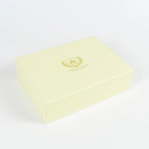 Ivory VIP Card Rigid Presentation Box with Gold Foil Logo