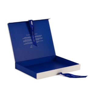 Logo Printed Cashmere Apparel Gift Box with Ribbon Closure