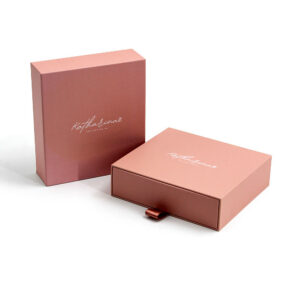Logo Printed Rigid Cosmetic Drawer Box with Foam Insert