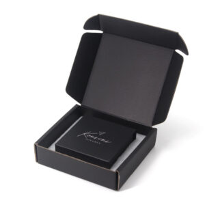 Luxury Black Jewelry Mailer Packaging Box with Foam Insert