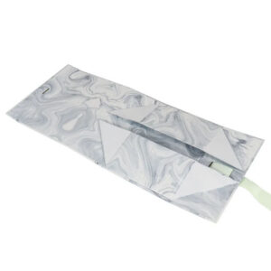 Marble Pattern Foldable Gift Box with Ribbon Tie Closure