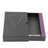 Matte Black Drawer Rigid Box with Purple Logo Thumb Notch