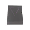 Matte Black Drawer Rigid Box with Purple Logo Thumb Notch