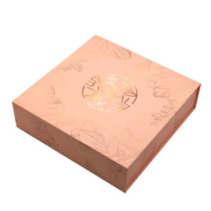 Peach Foil Printed Skincare Gift Box with Magnetic Closure