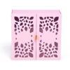 Pink Double Door Rigid Gift Box with Laser-Cut Leaf Lids Pink Double Door Rigid Gift Box with Laser-Cut Leaf Lids