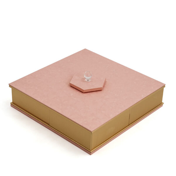 Pink Gold Four-Drawer Rigid Gift Box with Crystal Handle Pink Gold Four-Drawer Rigid Gift Box with Crystal Handle