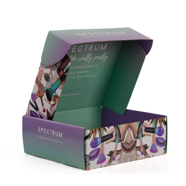 Printed Makeup Brush Mailer Box with Gradient Tuck Flap Printed Makeup Brush Mailer Box with Gradient Tuck Flap
