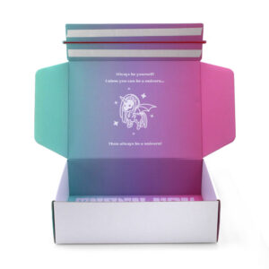 Printed Unicorn Mailer Box with Tear Strip Closure for Gifts