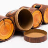 Printed Wood Grain Paper Tube Food Box with Clear Window Printed Wood Grain Paper Tube Food Box with Clear Window