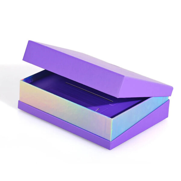 Purple Book Style Gift Box with Holographic Slotted Insert Purple Book Style Gift Box with Holographic Slotted Insert
