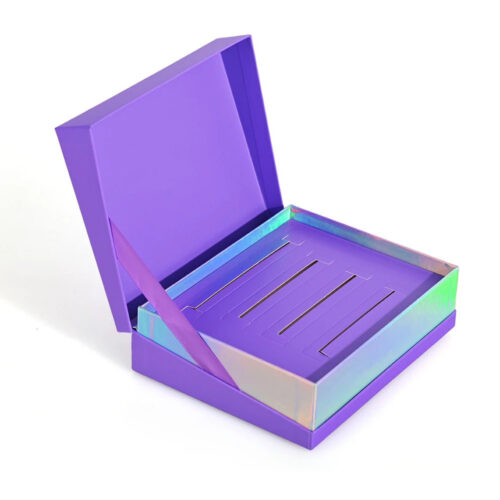 Purple Book Style Gift Box with Holographic Slotted Insert Purple Book Style Gift Box with Holographic Slotted Insert