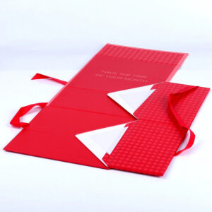 Red Collapsible Period Care Gift Box with Ribbon Closure