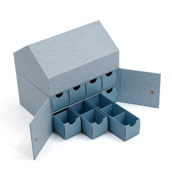 Textured House-Shaped Rigid Drawer Gift Box with Inserts Textured House-Shaped Rigid Drawer Gift Box with Inserts