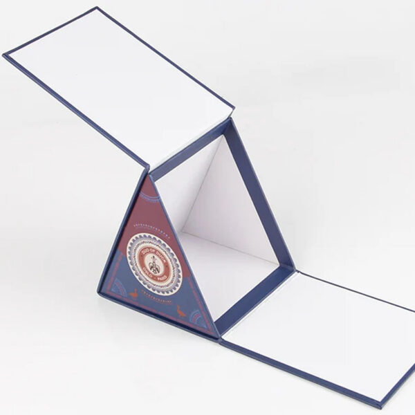 Triangular Rigid Textile Gift Box with Full-Color Print Triangular Rigid Textile Gift Box with Full-Color Print