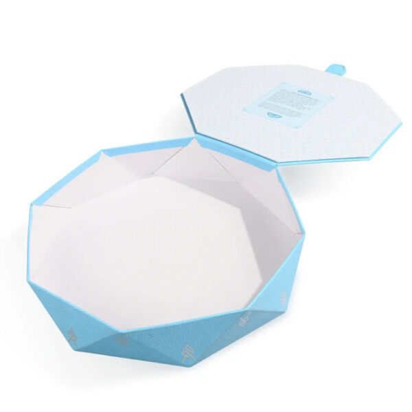 Unique Octagon Gourmet Food Gift Box with Foil Printing