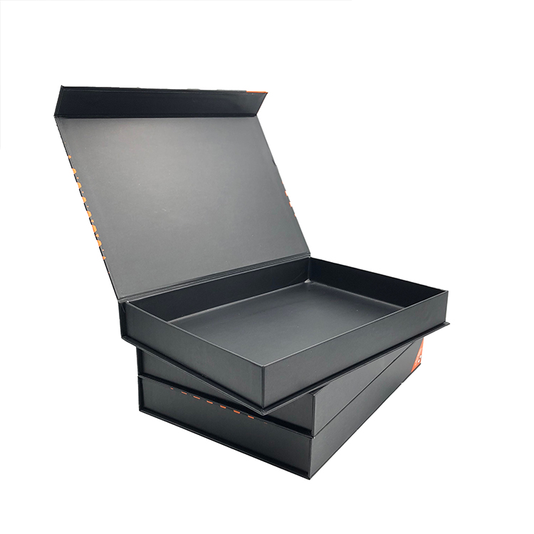 Custom Black Book Style Rigid Boxes Packaging Gift Box