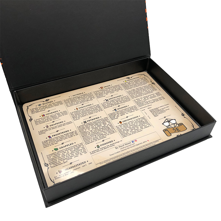 Custom Black Book Style Rigid Boxes Packaging Gift Box